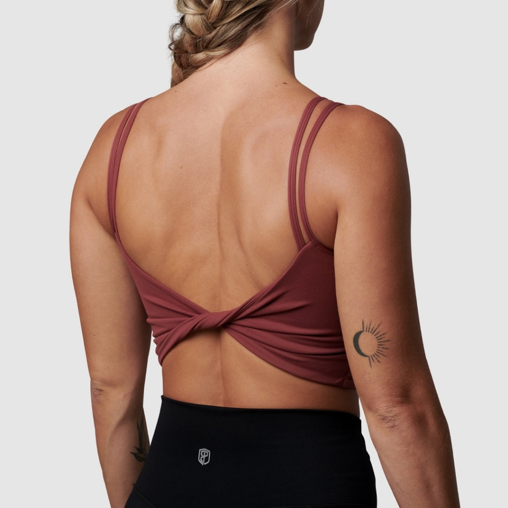 Born primitive twist back sports bra